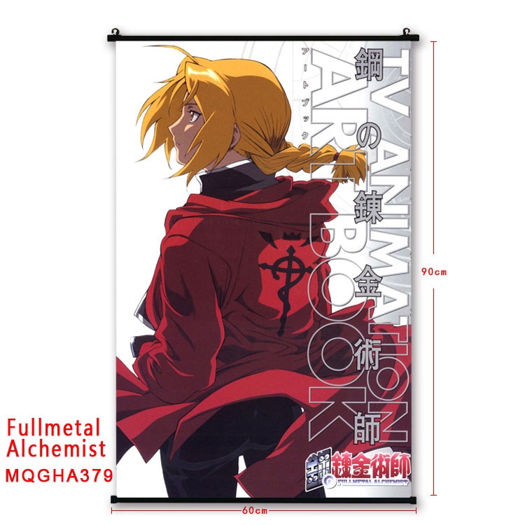 Fullmetal Alchemist Cartoon plastic pole cloth painting Wall Scroll 60X90CM  MQGHA400