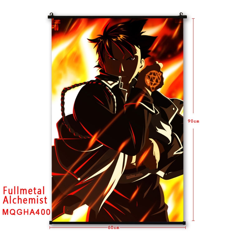 Fullmetal Alchemist Cartoon plastic pole cloth painting Wall Scroll 60X90CM  MQGHA400