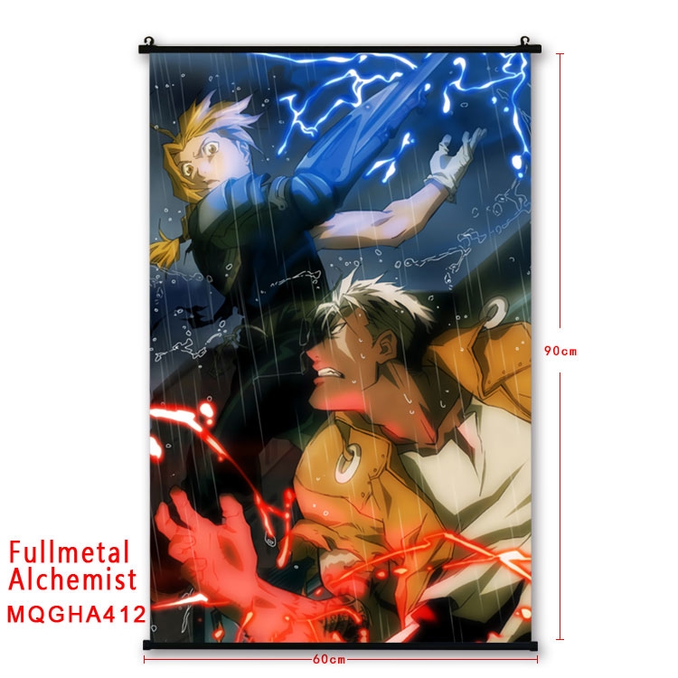 Fullmetal Alchemist Cartoon plastic pole cloth painting Wall Scroll 60X90CM  MQGHA412