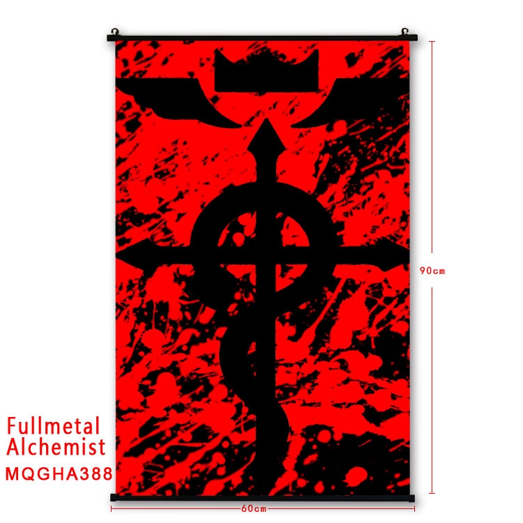 Fullmetal Alchemist Cartoon plastic pole cloth painting Wall Scroll 60X90CM  MQGHA388