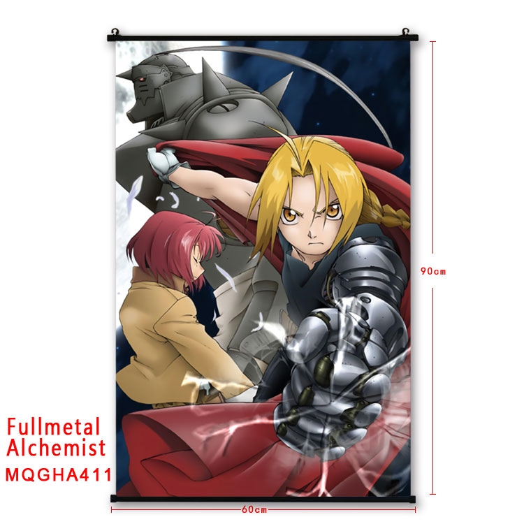 Fullmetal Alchemist Cartoon plastic pole cloth painting Wall Scroll 60X90CM  MQGHA411