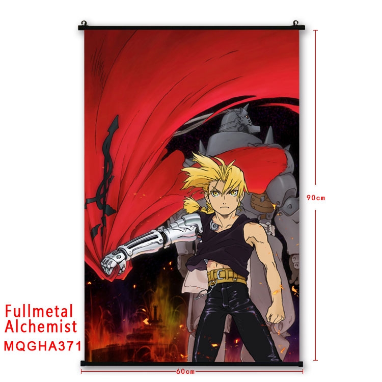 Fullmetal Alchemist Cartoon plastic pole cloth painting Wall Scroll 60X90CM  MQGHA371