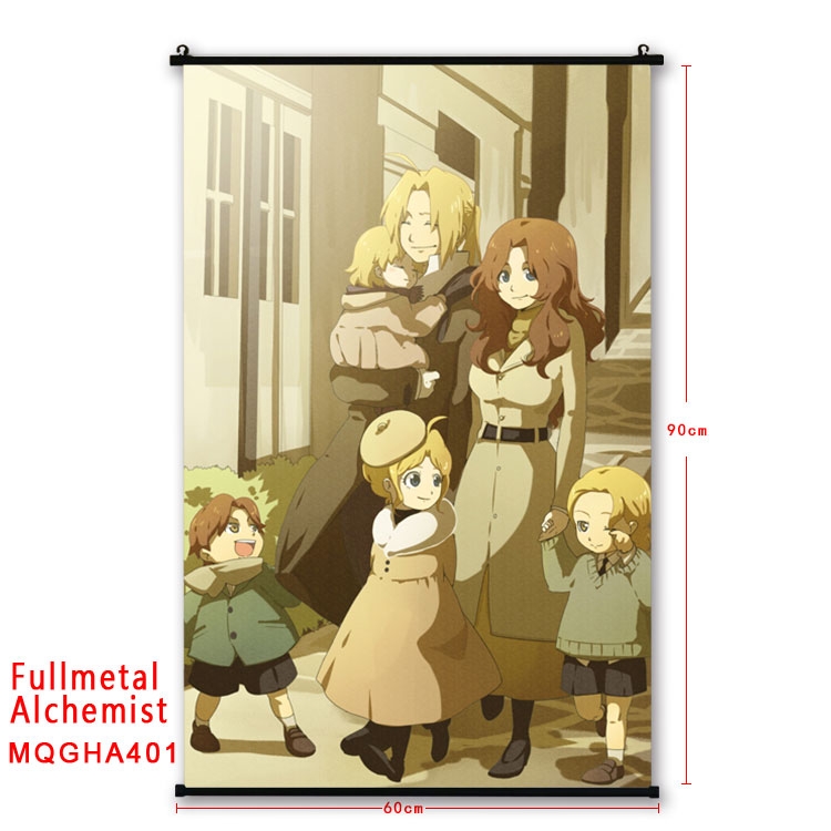 Fullmetal Alchemist Cartoon plastic pole cloth painting Wall Scroll 60X90CM  MQGHA401