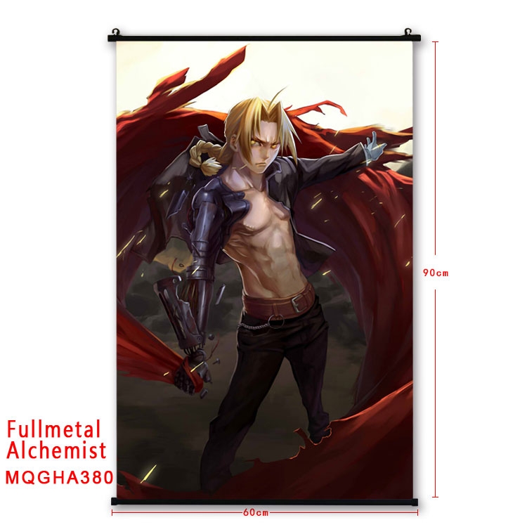 Fullmetal Alchemist Cartoon plastic pole cloth painting Wall Scroll 60X90CM  MQGHA380