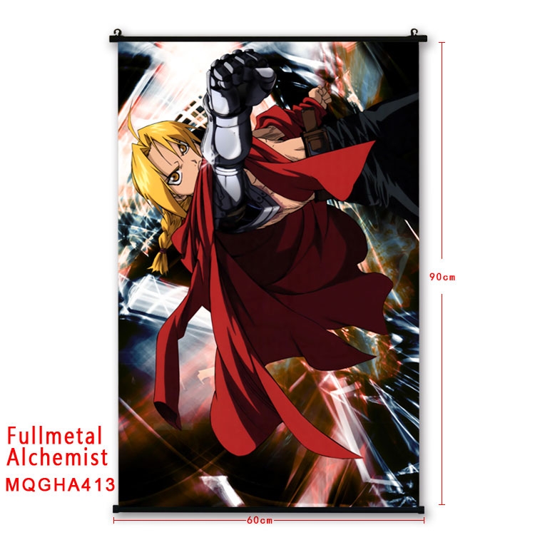 Fullmetal Alchemist Cartoon plastic pole cloth painting Wall Scroll 60X90CM  MQGHA413