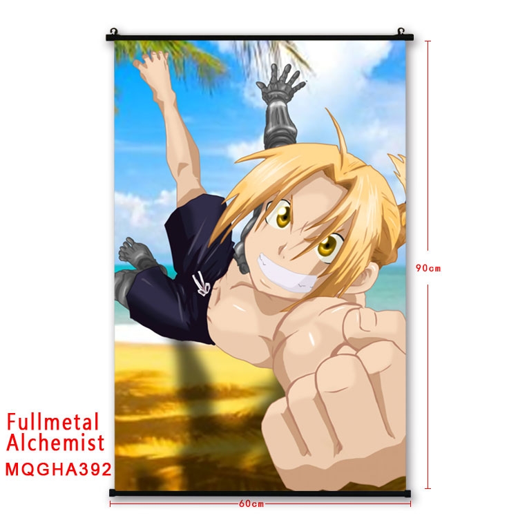 Fullmetal Alchemist Cartoon plastic pole cloth painting Wall Scroll 60X90CM  MQGHA392