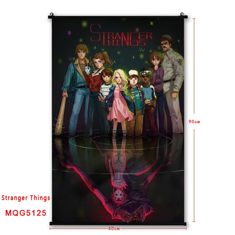 Stranger Things Anime plastic pole cloth painting Wall Scroll 60X90CM MQG5125