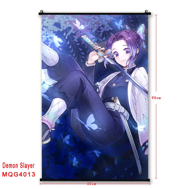 Demon Slayer Kimets Anime plastic pole cloth painting Wall Scroll 60X90CM  MQG4013