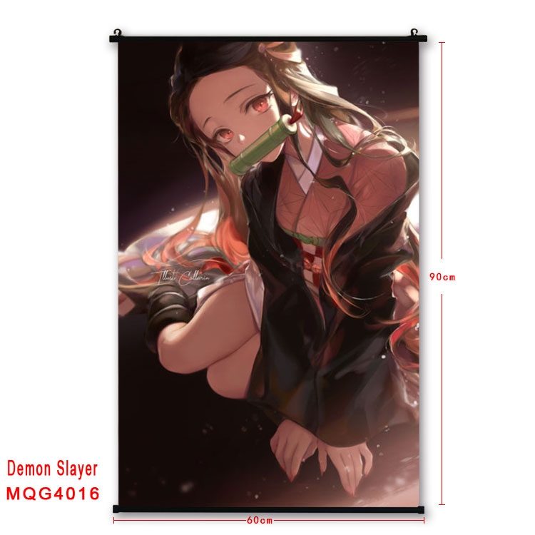 Demon Slayer Kimets Anime plastic pole cloth painting Wall Scroll 60X90CM  MQG4016