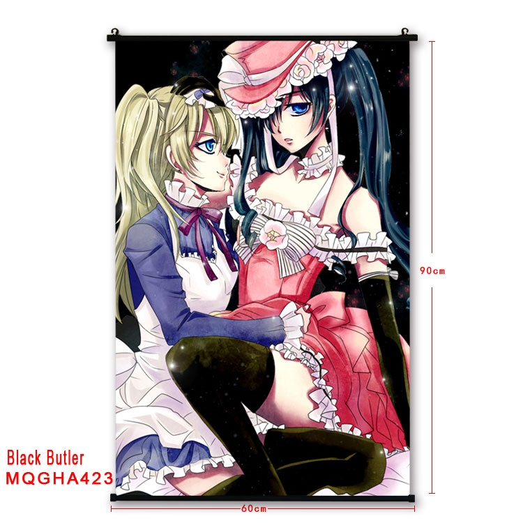 Kuroshitsuji Anime plastic pole cloth painting Wall Scroll 60X90CM