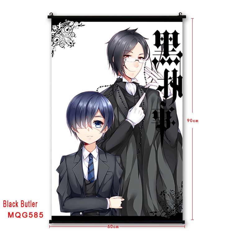 Kuroshitsuji Anime plastic pole cloth painting Wall Scroll 60X90CM MQG585