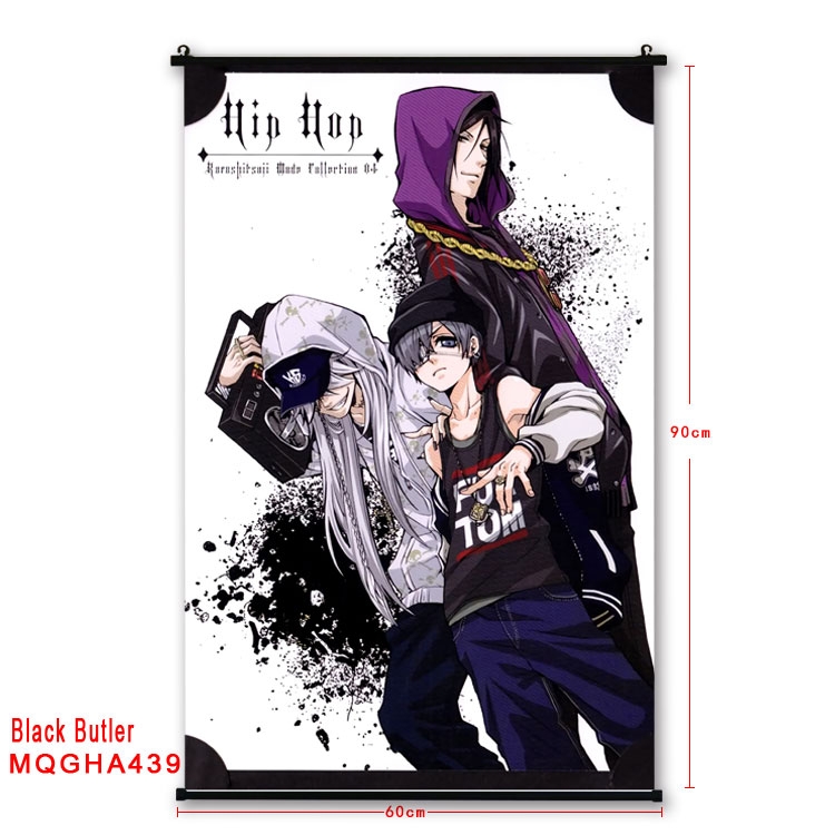 Kuroshitsuji Anime plastic pole cloth painting Wall Scroll 60X90CM MQGHA439