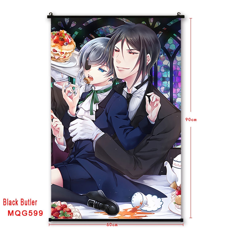 Kuroshitsuji Anime plastic pole cloth painting Wall Scroll 60X90CM MQG599