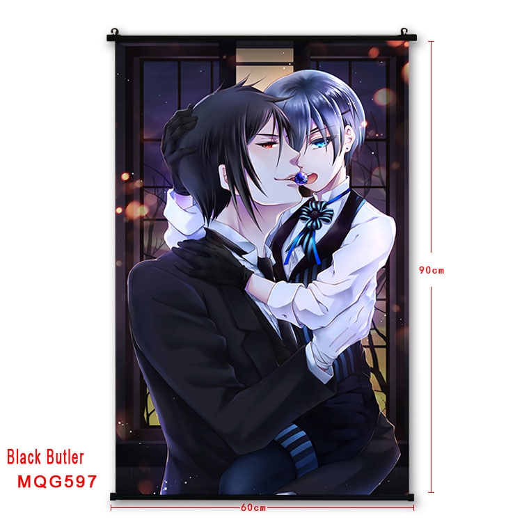 Kuroshitsuji Anime plastic pole cloth painting Wall Scroll 60X90CM MQG597