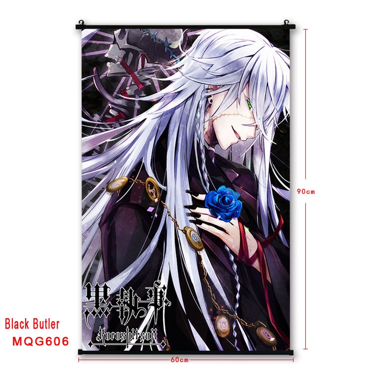 Kuroshitsuji Anime plastic pole cloth painting Wall Scroll 60X90CM MQG606