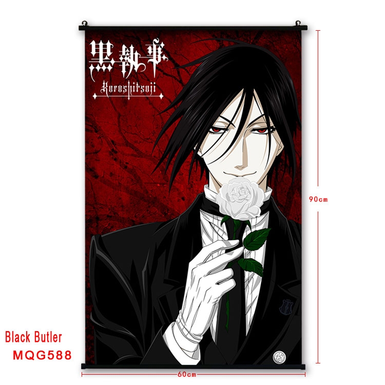 Kuroshitsuji Anime plastic pole cloth painting Wall Scroll 60X90CM Kuroshitsuji Anime plastic pole cloth painting Wall S