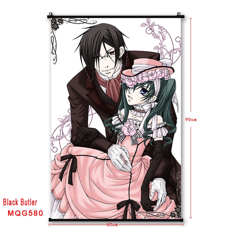 Kuroshitsuji Anime plastic pole cloth painting Wall Scroll 60X90CM MQG580