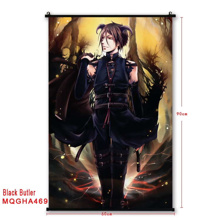 Kuroshitsuji Anime plastic pole cloth painting Wall Scroll 60X90CM MQGHA469