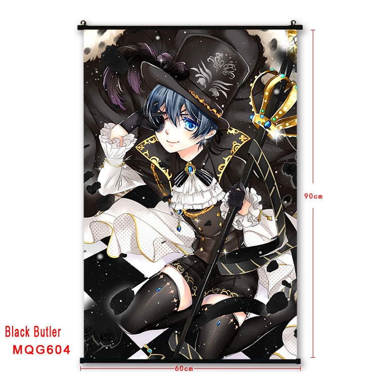 Kuroshitsuji Anime plastic pole cloth painting Wall Scroll 60X90CM MQG604