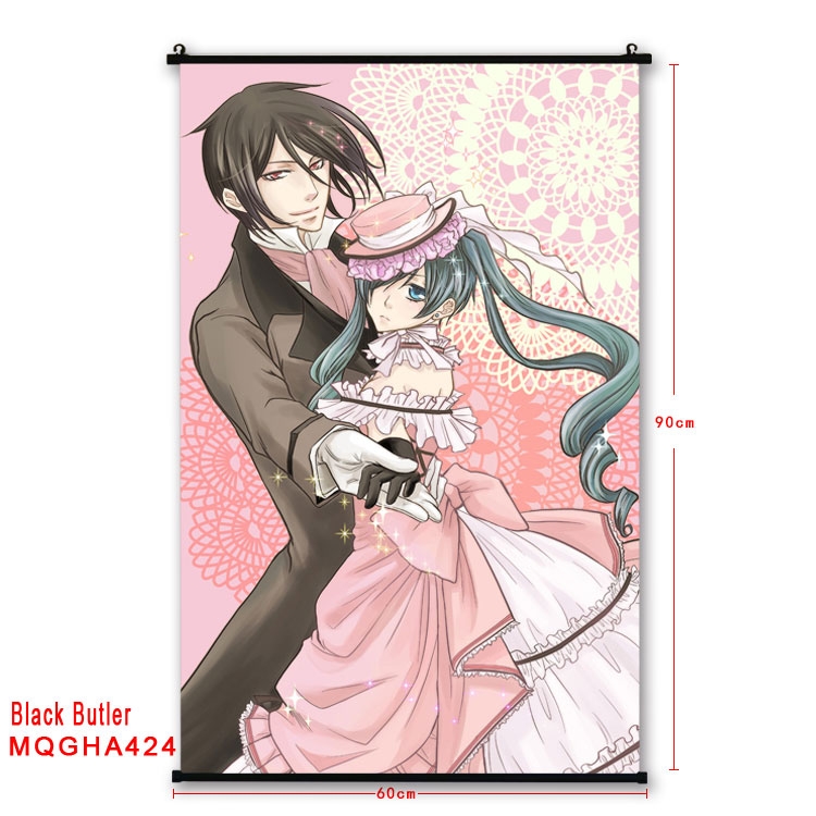 Kuroshitsuji Anime plastic pole cloth painting Wall Scroll 60X90CM MQGHA424