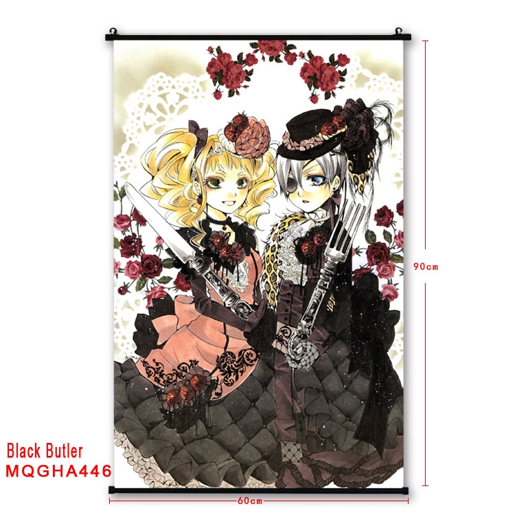 Kuroshitsuji Anime plastic pole cloth painting Wall Scroll 60X90CM MQGHA446