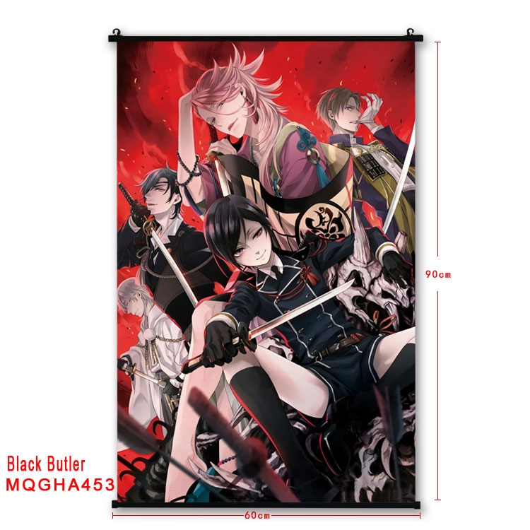 Kuroshitsuji Anime plastic pole cloth painting Wall Scroll 60X90CM MQGHA453