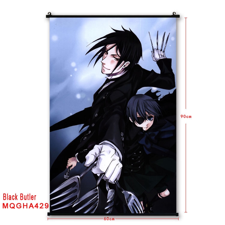 Kuroshitsuji Anime plastic pole cloth painting Wall Scroll 60X90CM MQGHA429