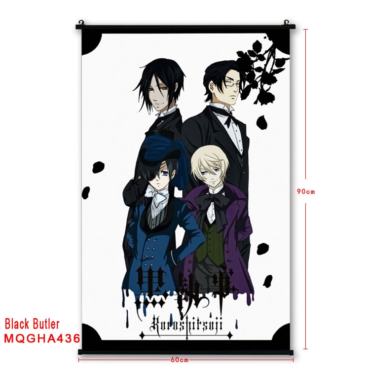 Kuroshitsuji Anime plastic pole cloth painting Wall Scroll 60X90CM MQGHA436