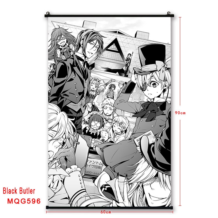 Kuroshitsuji Anime plastic pole cloth painting Wall Scroll 60X90CM MQG596