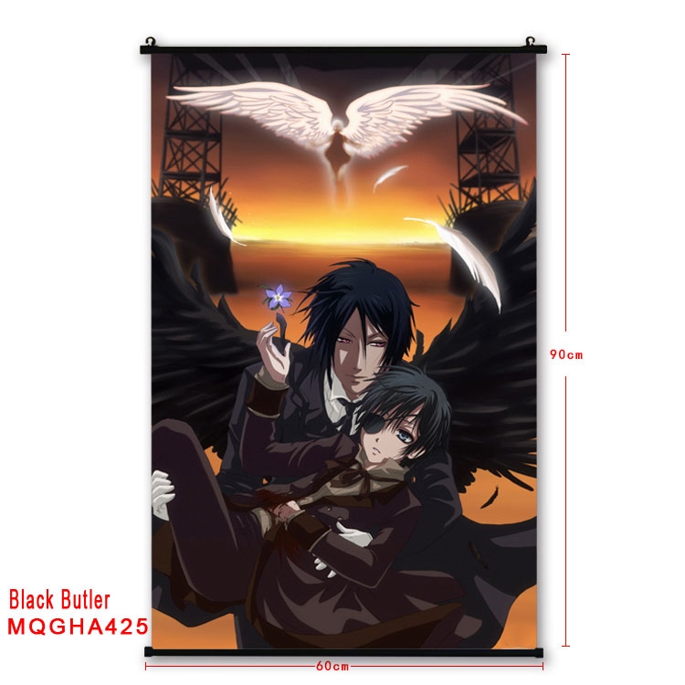 Kuroshitsuji Anime plastic pole cloth painting Wall Scroll 60X90CM MQG587