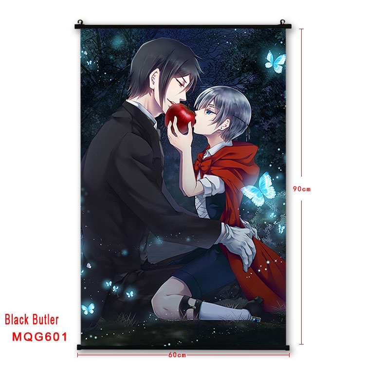 Kuroshitsuji Anime plastic pole cloth painting Wall Scroll 60X90CM MQG601