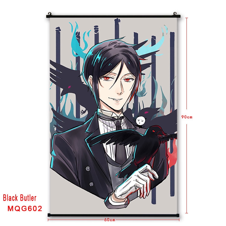 Kuroshitsuji Anime plastic pole cloth painting Wall Scroll 60X90CM MQG602