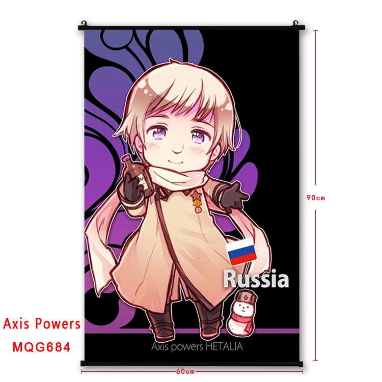 Hetalia Anime plastic pole cloth painting Wall Scroll 60X90CM MQG684