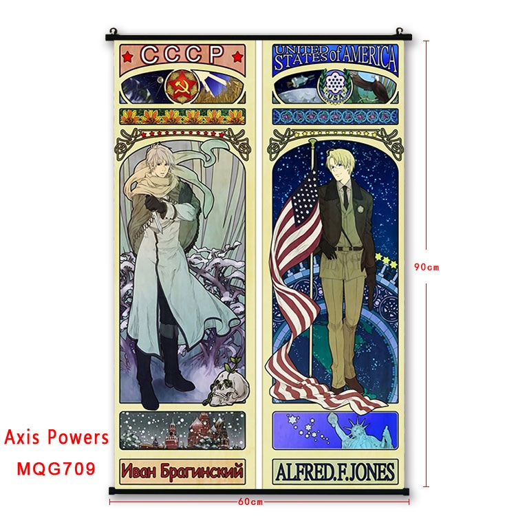 Hetalia Anime plastic pole cloth painting Wall Scroll 60X90CM MQG709