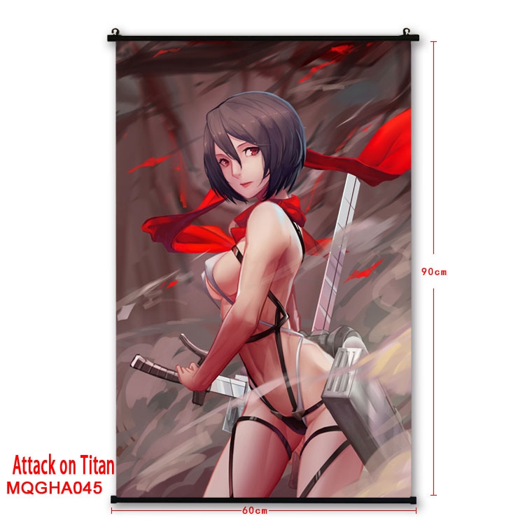 Shingeki no Kyojin Anime plastic pole cloth painting Wall Scroll 60X90CM MQGHA045