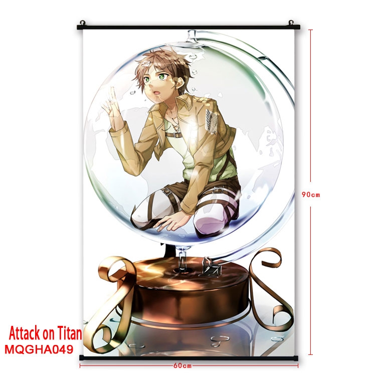 Shingeki no Kyojin Anime plastic pole cloth painting Wall Scroll 60X90CM MQGHA049