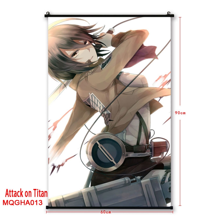 Shingeki no Kyojin Anime plastic pole cloth painting Wall Scroll 60X90CM MQGHA013