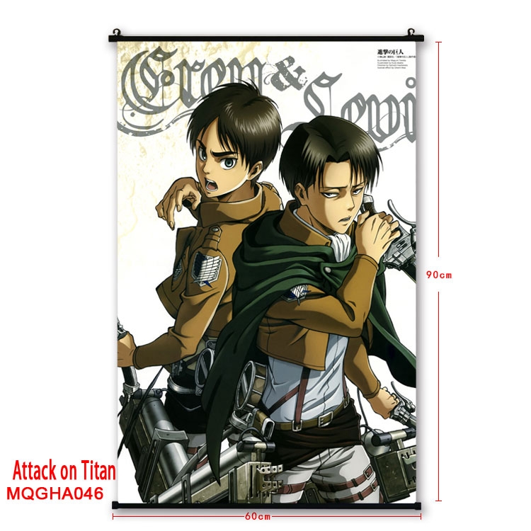 Shingeki no Kyojin Anime plastic pole cloth painting Wall Scroll 60X90CM MQGHA046