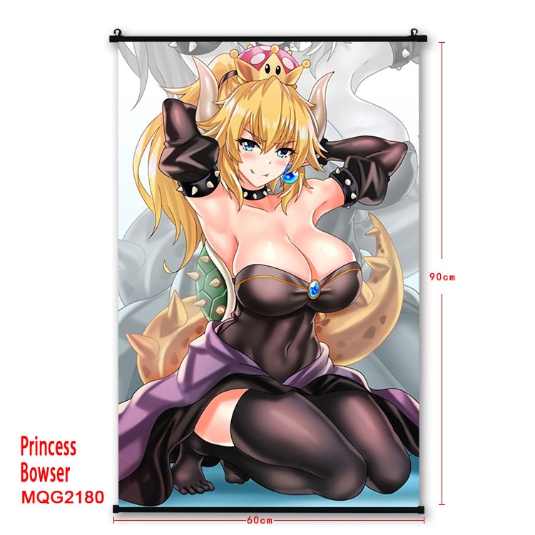 Princess Bowser Anime plastic pole cloth painting Wall Scroll 60X90CM MQG2180