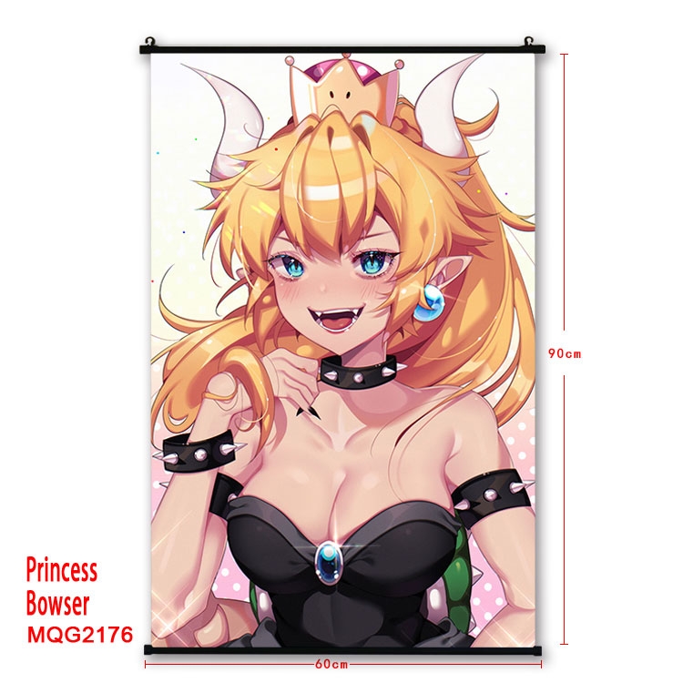 Princess Bowser Anime plastic pole cloth painting Wall Scroll 60X90CM MQG2176