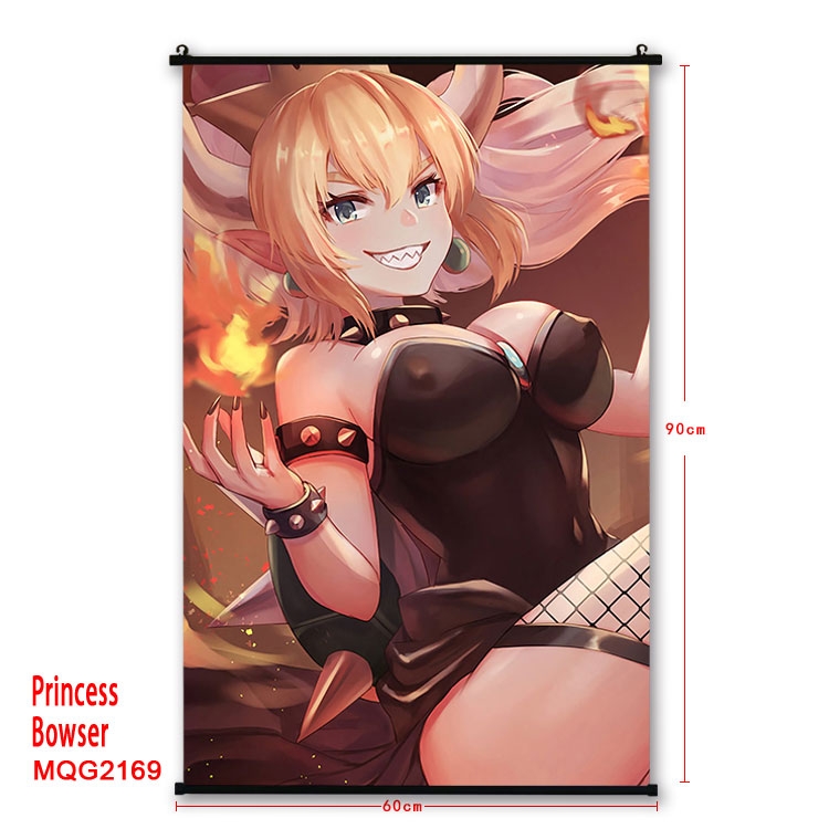 Princess Bowser Anime plastic pole cloth painting Wall Scroll 60X90CM MQG2169