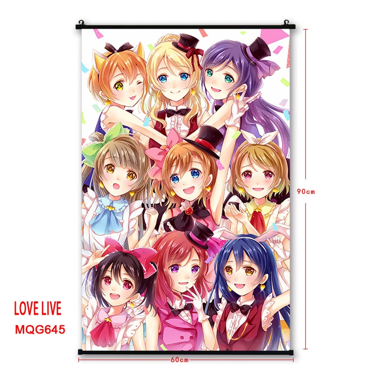 Love Live Anime plastic pole cloth painting Wall Scroll 60X90CM MQG645
