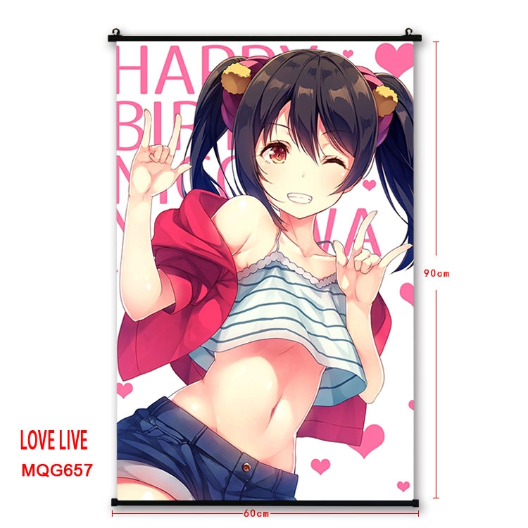 Love Live Anime plastic pole cloth painting Wall Scroll 60X90CM MQG664