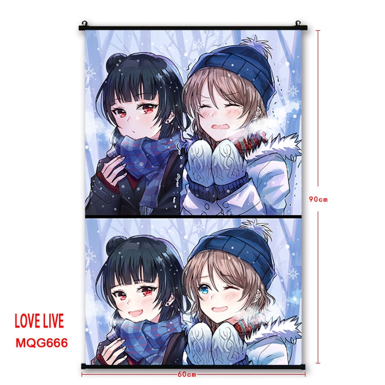 Love Live Anime plastic pole cloth painting Wall Scroll 60X90CM MQG666