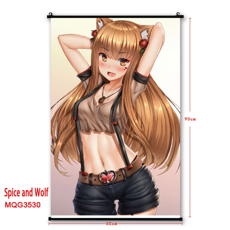 Ōkami to kōshinryō Anime plastic pole cloth painting Wall Scroll 60X90CM  MQG3530