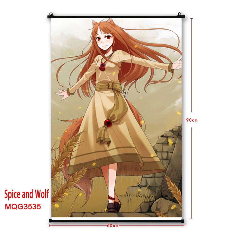 Ōkami to kōshinryō Anime plastic pole cloth painting Wall Scroll 60X90CM  MQG3535