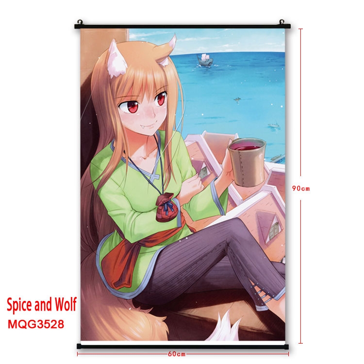 Ōkami to kōshinryō Anime plastic pole cloth painting Wall Scroll 60X90CM  MQG3528