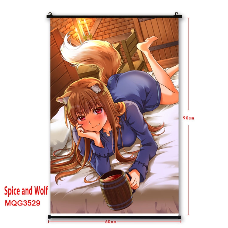 Ōkami to kōshinryō Anime plastic pole cloth painting Wall Scroll 60X90CM  MQG3529