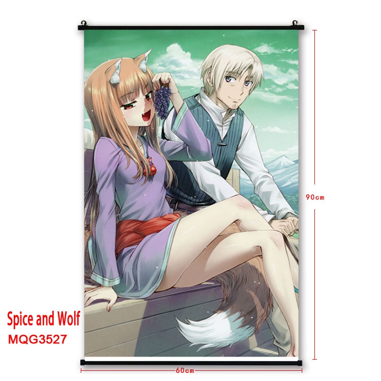 Ōkami to kōshinryō Anime plastic pole cloth painting Wall Scroll 60X90CM  MQG3527