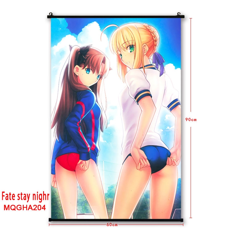 Fate stay night Anime plastic pole cloth painting Wall Scroll 60X90CM MQGHA204